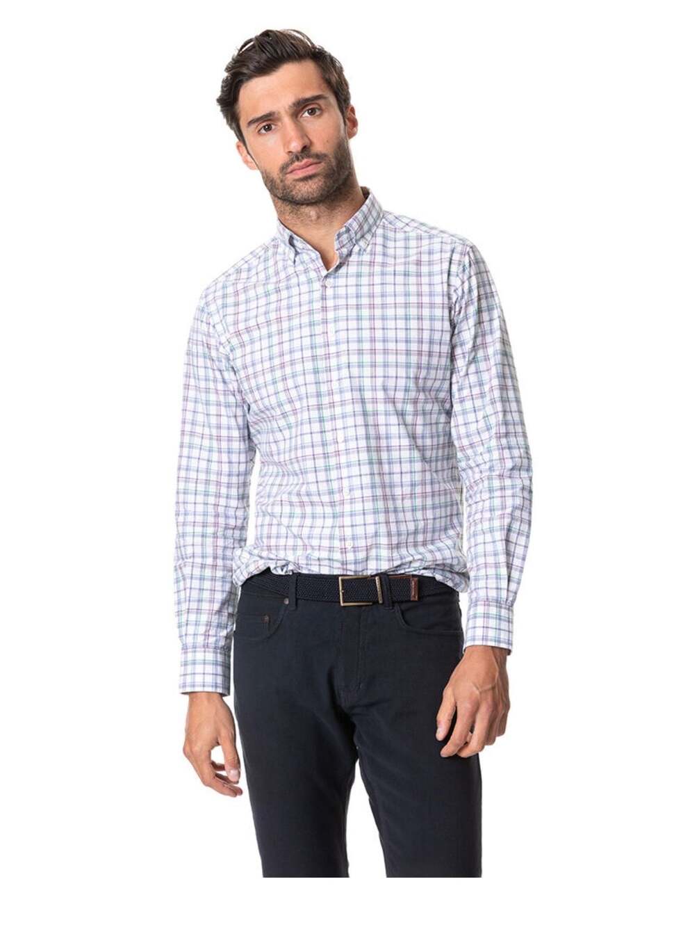 Rodd & Gunn Claris Sports Fit Long Sleeve Plaid Button Down Shirt XL blue green
